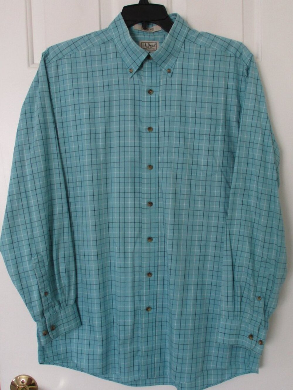 L.L. Bean Mens L/S Blue Cotton Button-down Casual Shirt - Size 17/35 or Large*